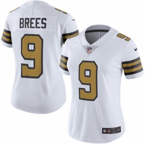 Women\'s Nike New Orleans Saints #9 Drew Brees Limited White Rush NFL Jersey