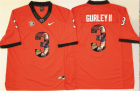 Georgia Bulldogs 3 Todd Gurley II Red Portrait Number College Jersey