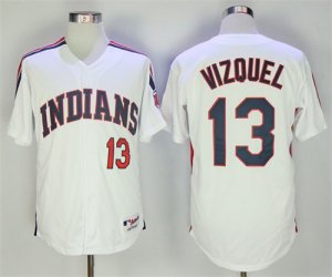 Indians #13 Omar Vizquel White Turn Back The Clock Jersey