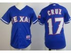 Youth mlb Texas Rangers #17 Nelson Cruz Blue[Cool Base]