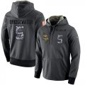 NFL Mens Nike Minnesota Vikings #5 Teddy Bridgewater Stitched Black Anthracite Salute to Service Player Performance Hoodie