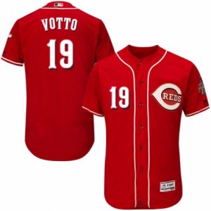 Men\'s Majestic Cincinnati Reds #19 Joey Votto Red Flexbase Authentic Collection MLB Jersey