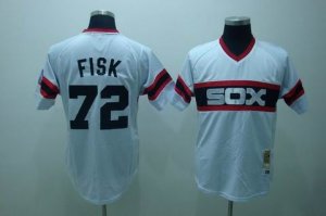 mlb chicago white sox #72 fisk m&n white