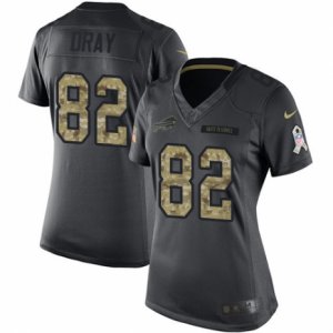 Womens Nike Buffalo Bills #82 Jim Dray Limited Black 2016 Salute to Service NFL Jersey