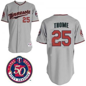 mlb minnesota twins #25 thome grey[50th]