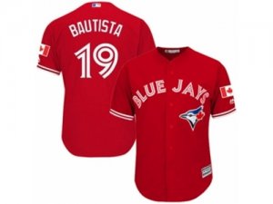 Youth Majestic Toronto Blue Jays #19 Jose Bautista Authentic Red Canada Day MLB Jersey