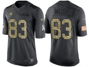 Nike Pittsburgh Steelers #83 Heath Miller Mens Stitched Black NFL Salute to Service Limited Jerseys