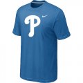 MLB Philadelphia Phillies Heathered light Blue Nike Blended T-Shirt