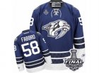 Mens Reebok Nashville Predators #58 Dante Fabbro Premier Blue Third 2017 Stanley Cup Final NHL Jersey