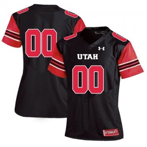 Utah Utes Black Womens Customized College Football Jersey