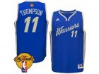 Mens Adidas Golden State Warriors #11 Klay Thompson Swingman Royal Blue 2015-16 Christmas Day 2017 The Finals Patch NBA Jersey