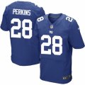 Mens Nike New York Giants #28 Paul Perkins Elite Royal Blue Team Color NFL Jersey