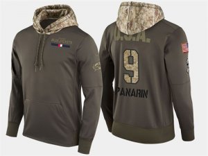 Nike Blue Jackets 9 Artemi Panarin Olive Salute To Service Pullover Hoodie