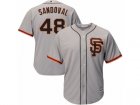 Youth Majestic San Francisco Giants #48 Pablo Sandoval Authentic Grey Road 2 Cool Base MLB Jersey