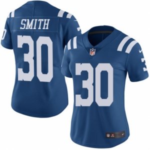 Women\'s Nike Indianapolis Colts #30 D\'Joun Smith Limited Royal Blue Rush NFL Jersey