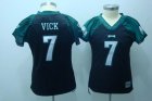 women philadelphia eagles #7 vick jerseys black