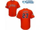 Youth Majestic Houston Astros #27 Jose Altuve Replica Orange Alternate 2017 World Series Bound Cool Base MLB Jersey