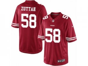 Mens Nike San Francisco 49ers #58 Jeremy Zuttah Limited Red Team Color NFL Jersey