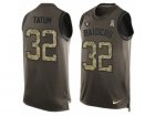 Mens Nike Oakland Raiders #32 Jack Tatum Limited Green Salute to Service Tank Top NFL Jersey