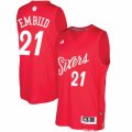 Mens Adidas Philadelphia 76ers #21 Joel Embiid Authentic Red 2016-2017 Christmas Day NBA Jersey