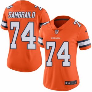 Women\'s Nike Denver Broncos #74 Ty Sambrailo Limited Orange Rush NFL Jersey