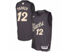 Mens Adidas Milwaukee Bucks #12 Jabari Parker Swingman Black 2016-2017 Christmas Day NBA Jersey