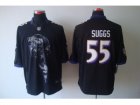 Nike NFL Baltimore Ravens #55 Terrell Suggs black Jerseys[helmet tri-blend limited]