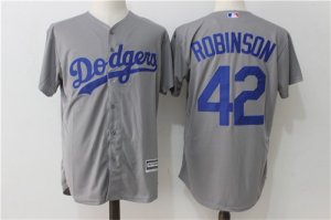 Dodgers #42 Jackie Robinson Gray Cool Base Jersey