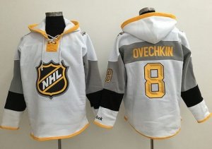 Washington Capitals #8 Alex Ovechkin White 2016 All Star NHL Hoodie