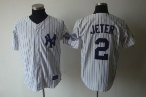 New York Yankees #2 Jeter white with 3000 hits patch with name