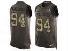 Mens Nike Oakland Raiders #94 Eddie Vanderdoes Limited Green Salute to Service Tank Top NFL Jersey