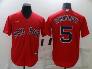 Red Sox #5 Enrique Hernandez Red Nike Cool Base Jersey