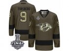 Mens Adidas Nashville Predators #9 Filip Forsberg Premier Green Salute to Service 2017 Stanley Cup Final NHL Jersey