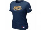 women Oakland Athletics Nike D.Blue Short Sleeve Practice T-Shirt
