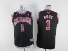 youth nba jerseys chicago bulls #1 rose black[revolution 30 swingman]