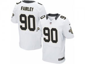 Mens Nike New Orleans Saints #90 Nick Fairley Elite White NFL Jersey
