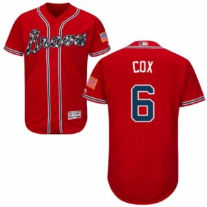 Men\'s Majestic Atlanta Braves #6 Bobby Cox Red Flexbase Authentic Collection MLB Jersey