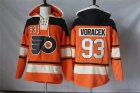 Mens Philadelphia Flyers #93 Jakub Voracek Orange Sawyer Hooded Sweatshirt Stitched NHL Jersey