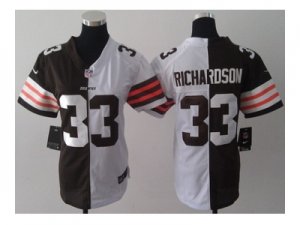 Nike Womens Cleveland Browns #33 Trent Richardson white-brown[Elite split]