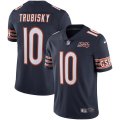 Nike Bears #10 Mitchell Trubisky Navy 100th Limited women Jersey