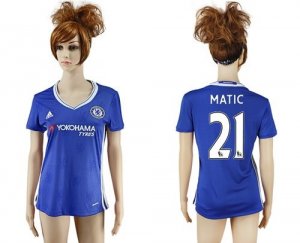 Womens Chelsea #21 Matic Home Soccer Club Jersey