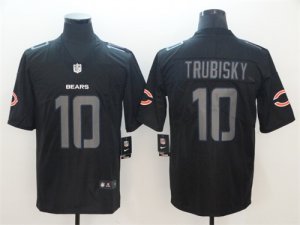 Nike Bears #10 Mitchell Trubisky Black Impact Rush Limited Jersey