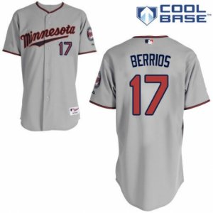 Men\'s Majestic Minnesota Twins #17 Jose Berrios Authentic Grey Road Cool Base MLB Jersey