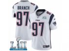 Men Nike New England Patriots #97 Alan Branch White Vapor Untouchable Limited Player Super Bowl LII NFL Jersey