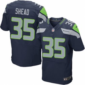 Men\'s Nike Seattle Seahawks #35 DeShawn Shead Elite Steel Blue Team Color NFL Jersey