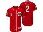 Mens Cincinnati Reds #2 Zack Cozart 2017 Spring Training Flex Base Authentic Collection Stitched Baseball Jersey