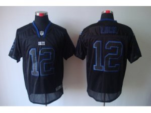 Nike NFL Indianapolis Colts #12 Andrew Luck Lights Out Black Elite Jerseys