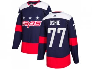 Men Adidas Washington Capitals #77 T.J. Oshie Navy Authentic 2018 Stadium Series Stitched NHL Jersey