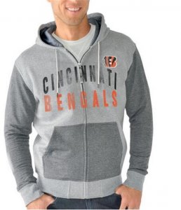 Cincinnati Bengals G III Sports by Carl Banks Safety Tri Blend Full Zip Hoodie Heathered Gray