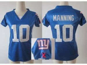 Nike Women New York Giants #10 Eli Manning Blue Womens Draft Him II Top Jerseys